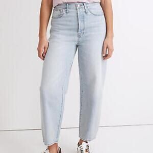 Madewell Balloon Barrel Leg Classic Blue Women's 29P (30) Button Fly Denim Jean
